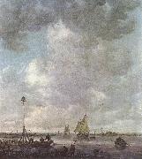 GOYEN, Jan van Marine Landscape with Fishermen fu painting